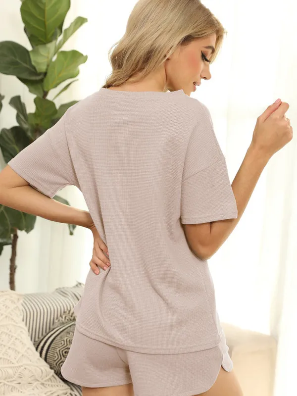 Women's Waffle Loungewear Two Piece Set