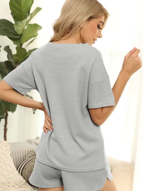Women's Waffle Loungewear Two Piece Set