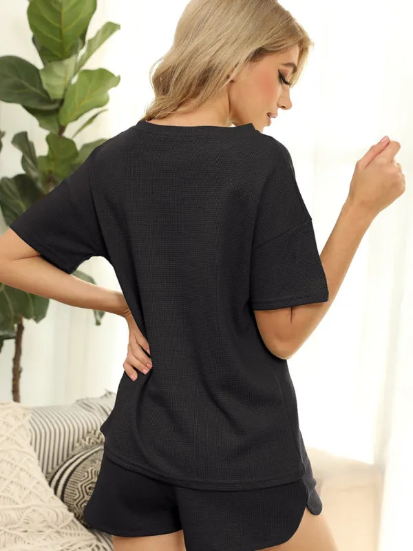 Women's Waffle Loungewear Two Piece Set